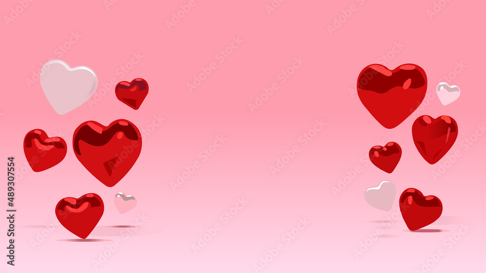 Background with beautiful hearts