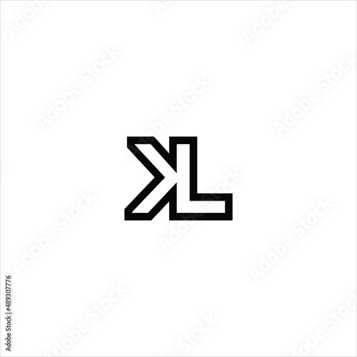 letter k l logo vector line template