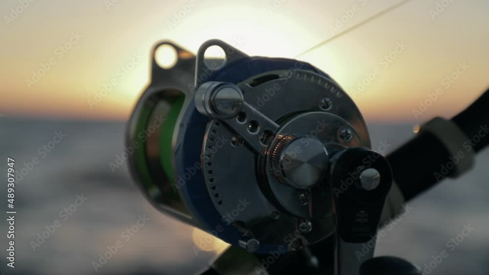 Panning Shot of Shimano Fishing reel Panning Shot of Shimano Fishing reel