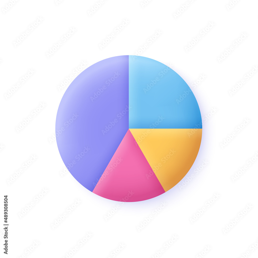 Circle diagram, four parts pie chart. Business, financial report, presentation, statistics, data analytics, optimization. 3d vector icon. Cartoon minimal style. Circle diagram, four parts pie chart. Business, financial report, presentation, statistics, data analytics, optimization. 3d vector icon. Cartoon minimal style.