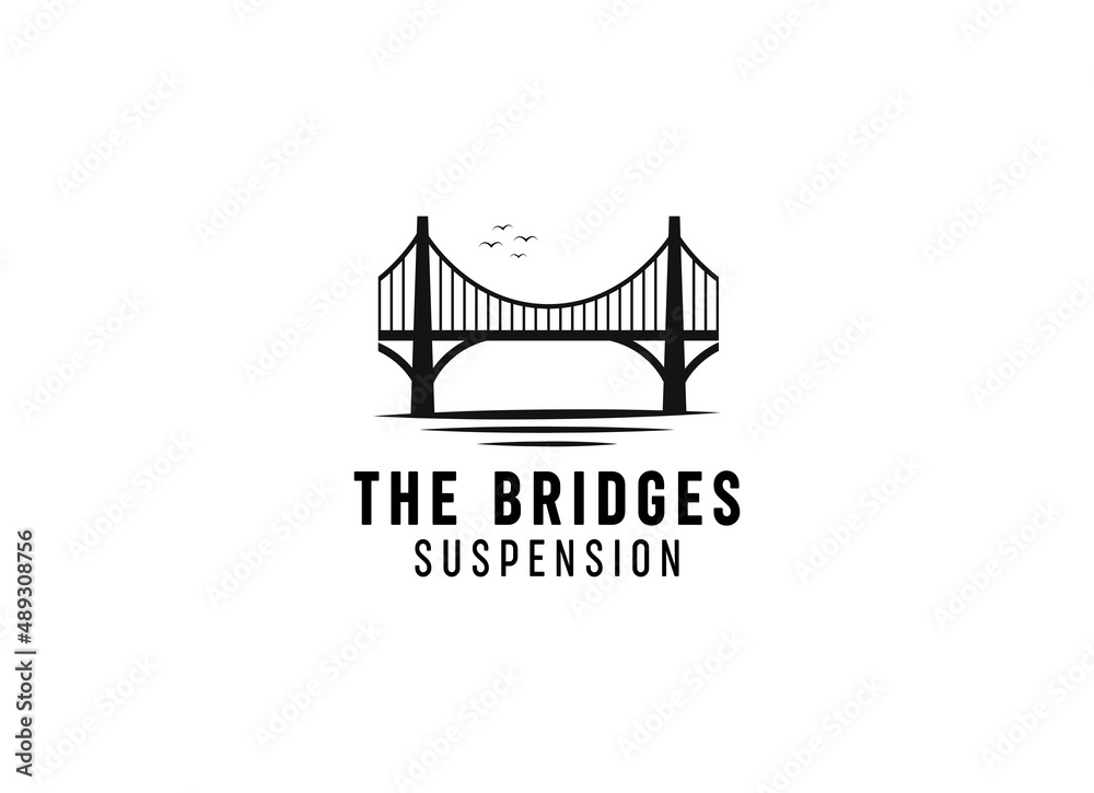 Fototapeta Logo budowy nowoczesnego mostu projekt ilustracji wektorowych.