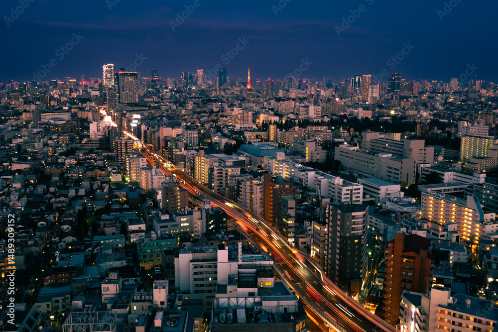 三軒茶屋から六本木・芝方面の都市夜景