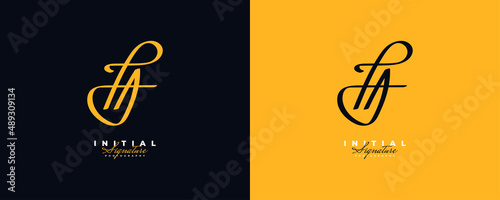 Initial F and A Logo Design with Frame in Elegant and Minimalist Handwriting Style. FA Signature Logo or Symbol for Wedding, Fashion, Jewelry, Boutique, and Business Identity