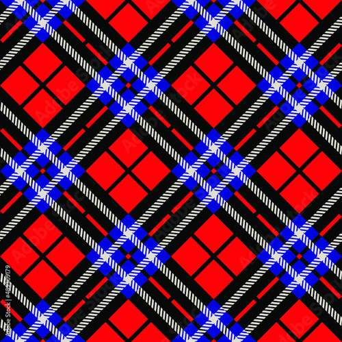 Grey and Black Lumberjack tartan check Plaid Seamless surface Pattern diagonal diamond for textiles and backgrounds.
