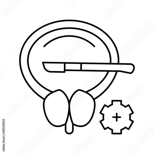 surgery bladder line icon vector illustration