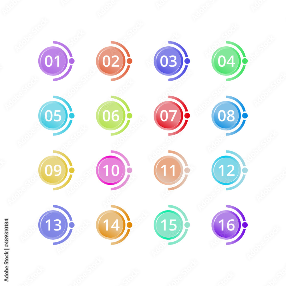 set of colourful bullet point set of colourful bullet point