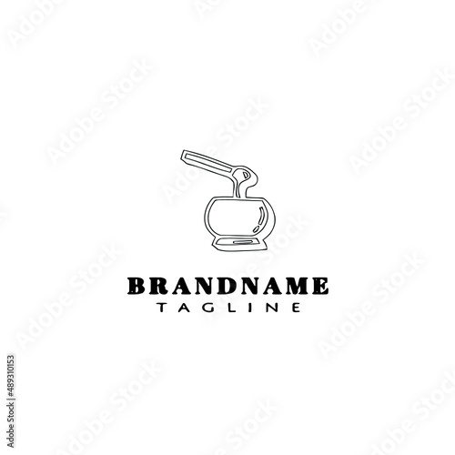fondue logo cartoon icon design template black isolated illustration
