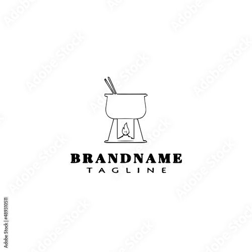 fondue logo cartoon icon design template black isolated illustration