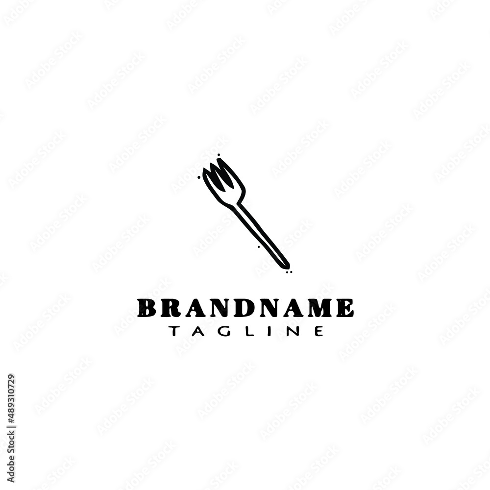 fork logo cartoon icon design template black isolated illustration fork logo cartoon icon design template black isolated illustration