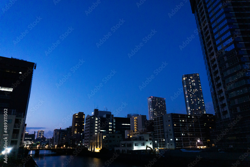 Night view of high-rise condominiums in Tokyo, Japan_48 Night view of high-rise condominiums in Tokyo, Japan_48