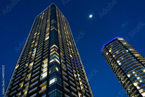 Night view of high-rise condominiums in Tokyo  Japan_49