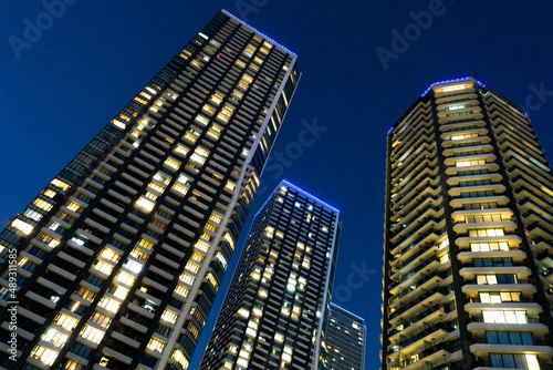 Night view of high-rise condominiums in Tokyo, Japan_53