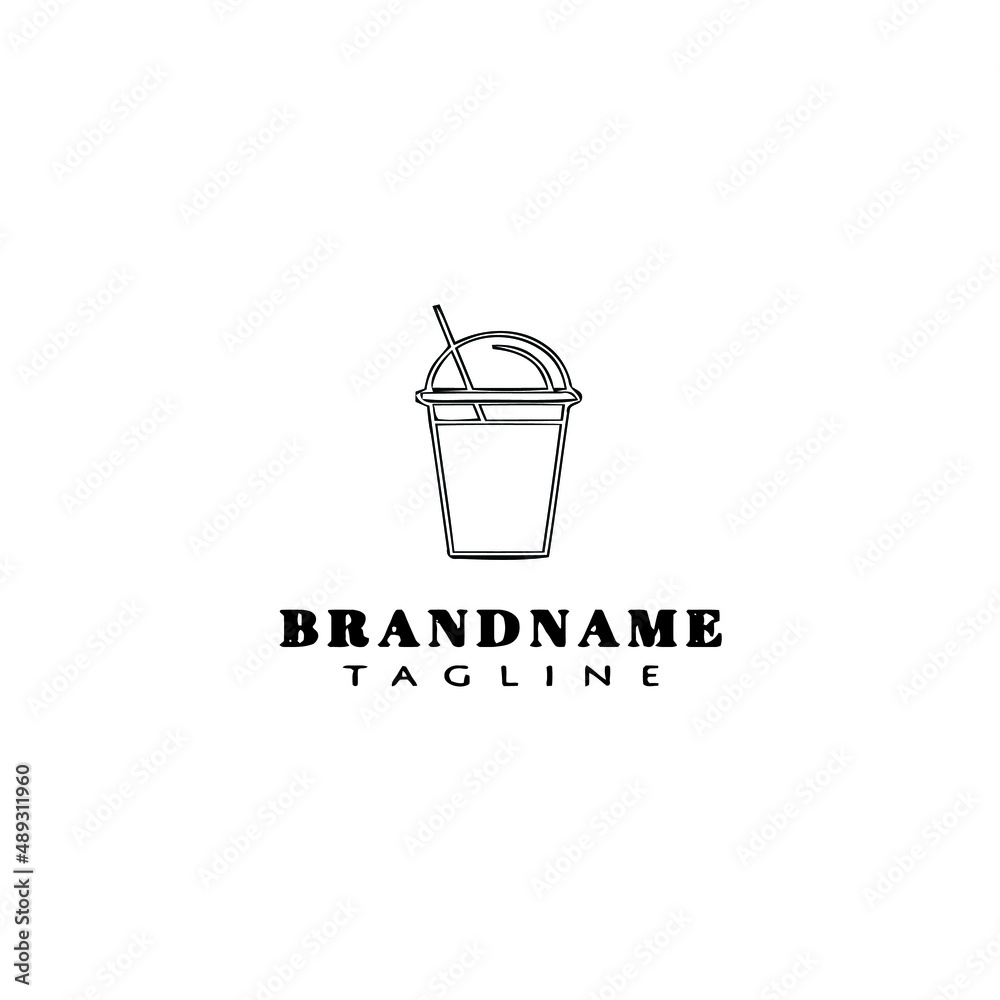cute fresh drinks cartoon logo template icon design black isolated vector illustration cute fresh drinks cartoon logo template icon design black isolated vector illustration