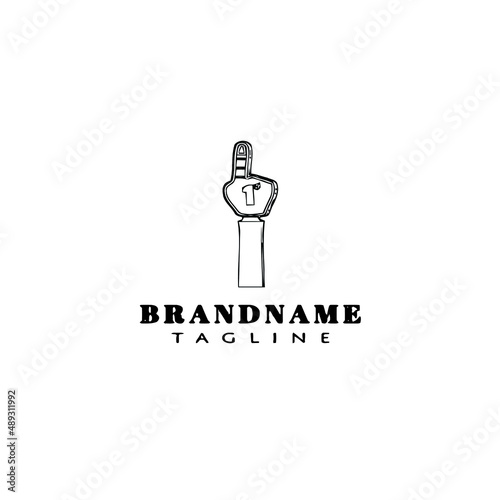 foam finger logo cartoon icon design template black isolated vector illustration