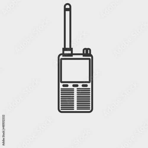 Walkie talkie radio vector icon solid grey