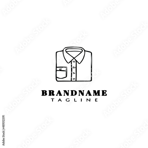 folded shirt logo cartoon icon design template black isolated vector illustration