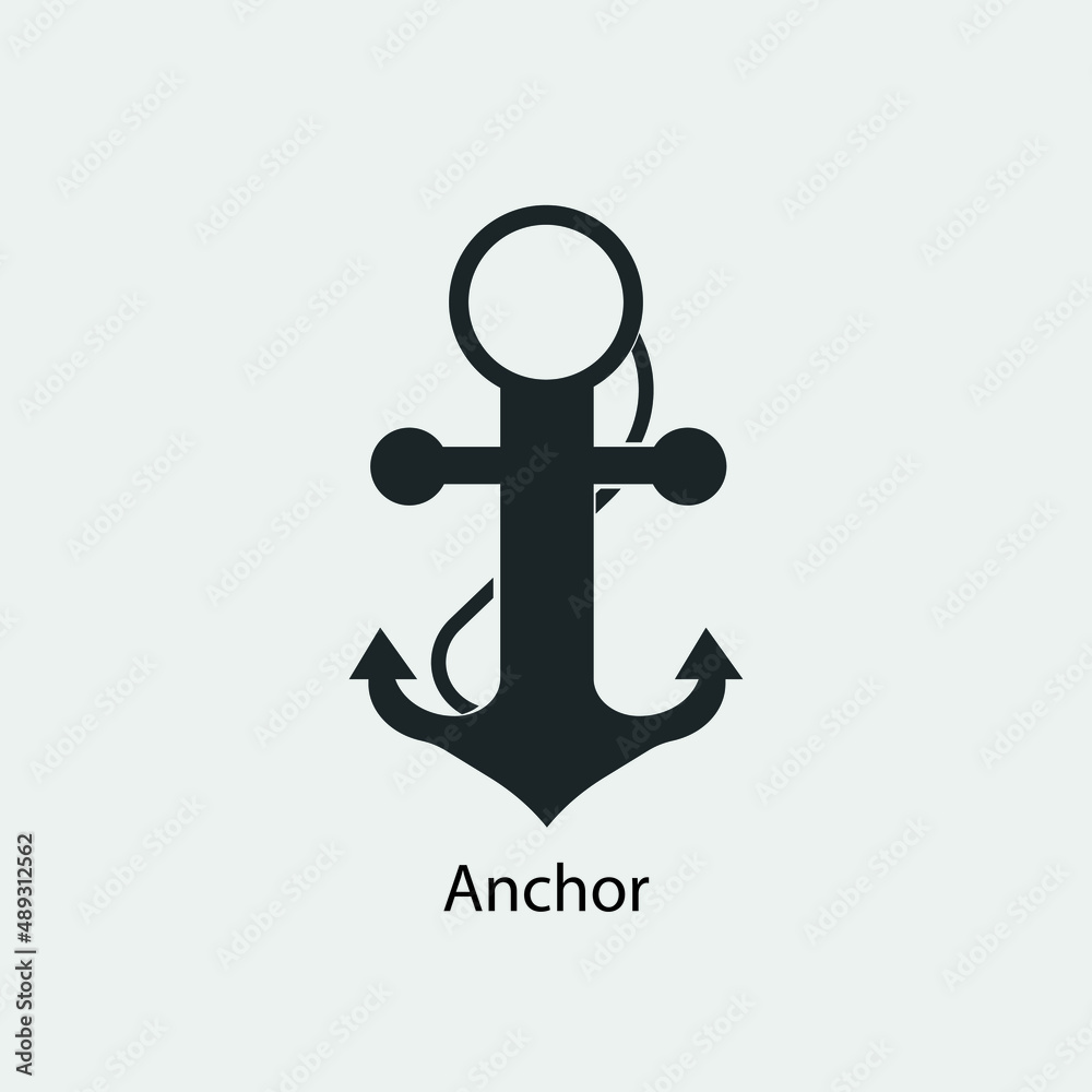 Anchor vector icon solid grey Anchor vector icon solid grey