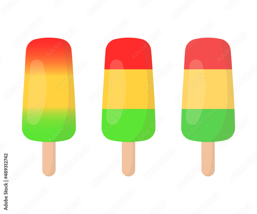 Cartoon popsicle ice cream stick clipart icon fruits vector summer