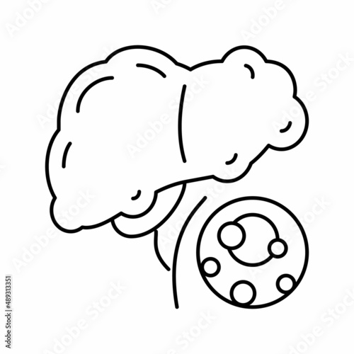 fatty liver dystrophy disease line icon vector illustration