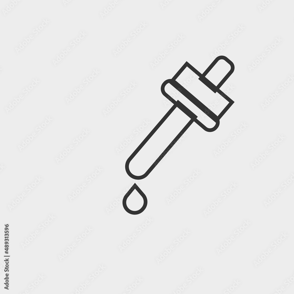 Dropper vector icon solid grey Dropper vector icon solid grey
