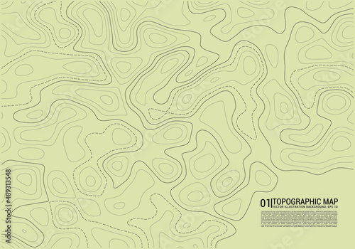 Gray topographic line contour map background, geographic grid map. Vector illustration. EPS 10.