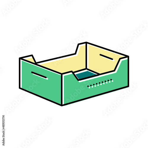 fruits and vegetables box color icon vector illustration