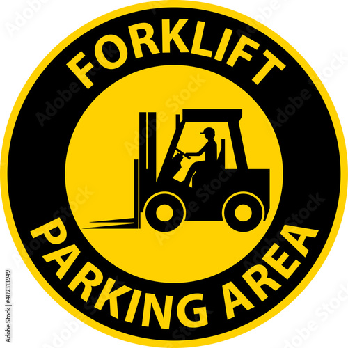 Forklift Parking Area Sign On White Background