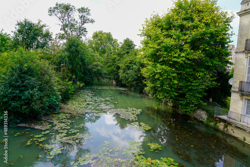 Seugne river at Jonzac city in Charente Maritime