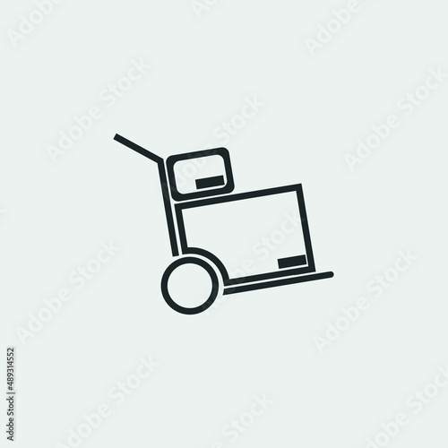 Handcart vector icon solid grey