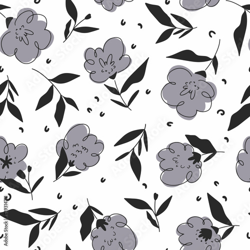 Seamless patterns in floral style. Vector illustration for textiles and packaging