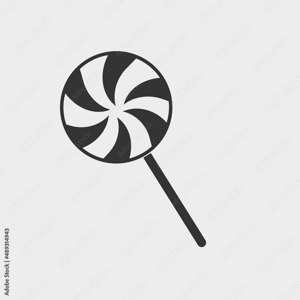 Lollipop vector icon solid grey Lollipop vector icon solid grey