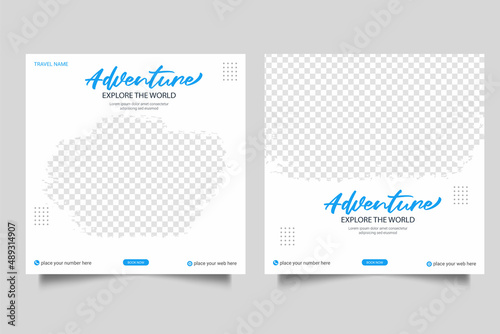 Travel agency social media and web banner template 

