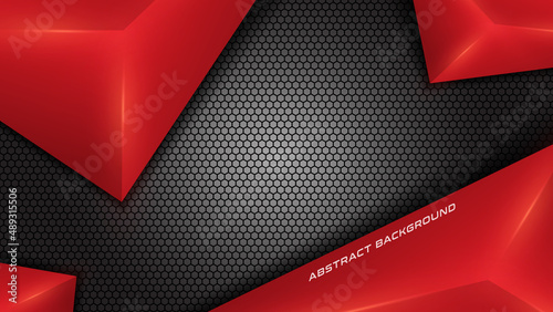 Abstract futuristic red and grey metalic gaming background with modern esport shapes. Vector design template technology concept can use element game banner, sport poster, web, advertising,
