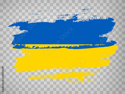Flag Ukraine, brush stroke background.  Flag of Ukraine on transparent background your web site design, app, UI.  EPS10.