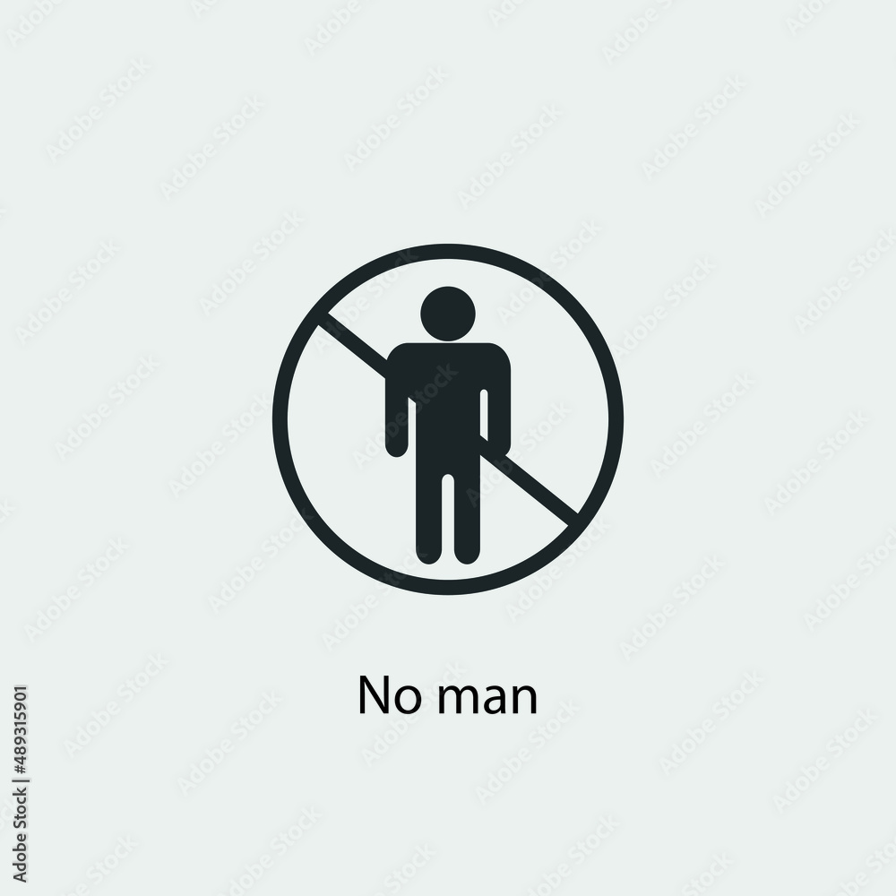 No man vector icon solid grey No man vector icon solid grey