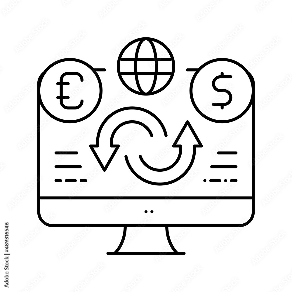 sale or purchase of foreign currency line icon vector illustration sale or purchase of foreign currency line icon vector illustration