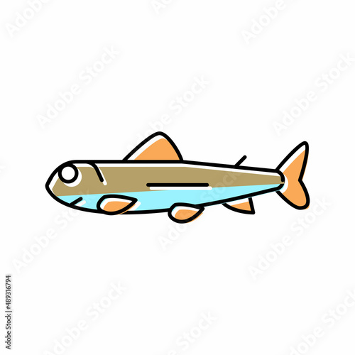 fry salmon color icon vector illustration