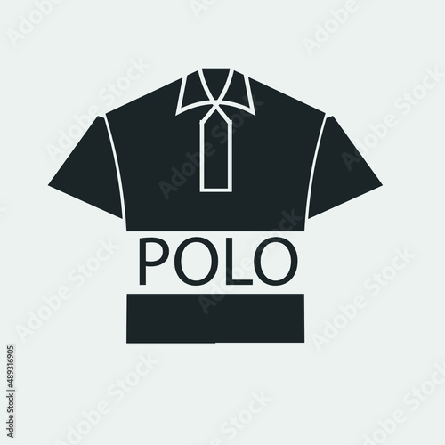 Polo t shirt vector icon solid grey © Pethias