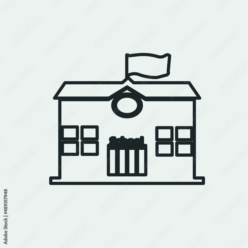 School vector icon solid grey School vector icon solid grey