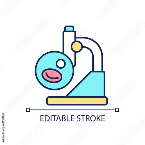 Laboratory blood researching RGB color icon