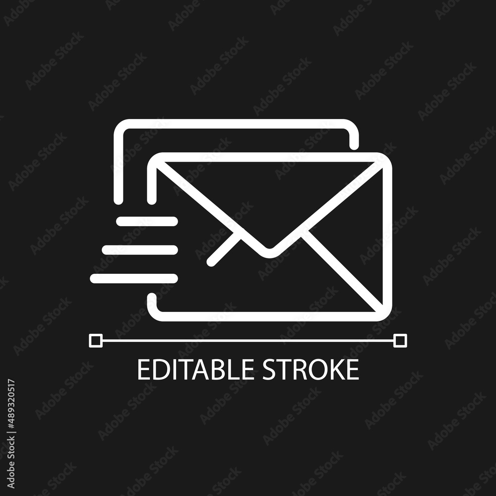Mail pixel perfect white linear icon for dark theme Mail pixel perfect white linear icon for dark theme