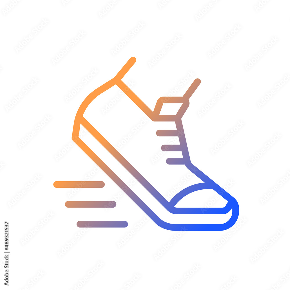 Running gradient linear vector icon Running gradient linear vector icon