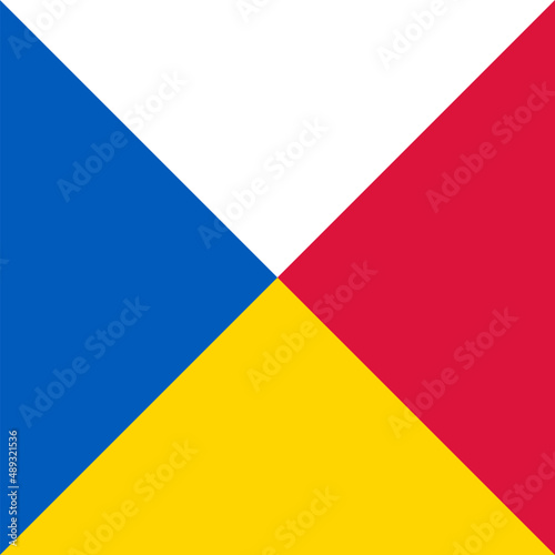 harmony icon of ukraine and poland flags. vector illustration