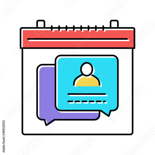 schedule consultation adoption color icon vector illustration