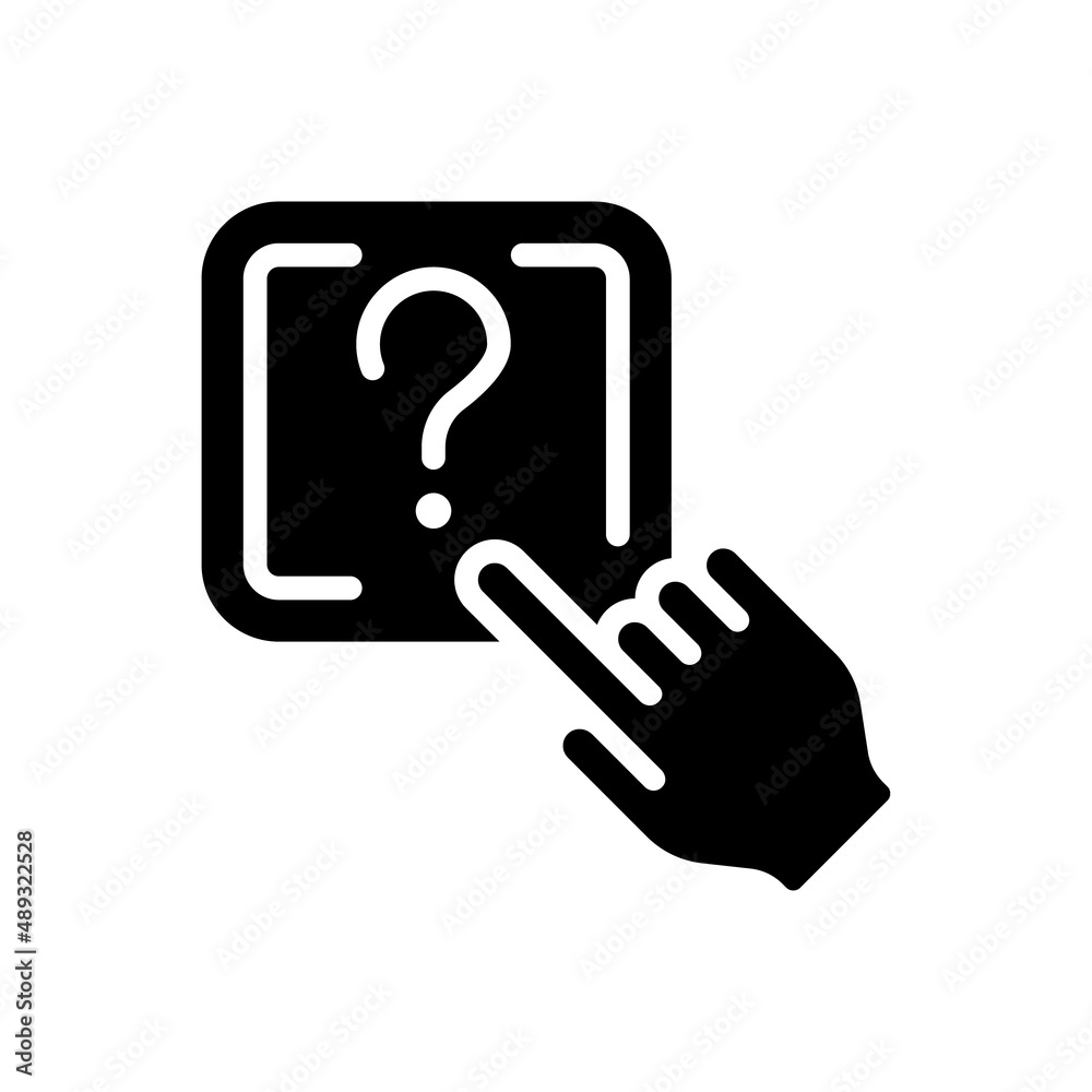 Question button black glyph icon