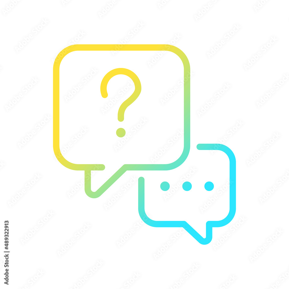 Interview question gradient linear vector icon Interview question gradient linear vector icon