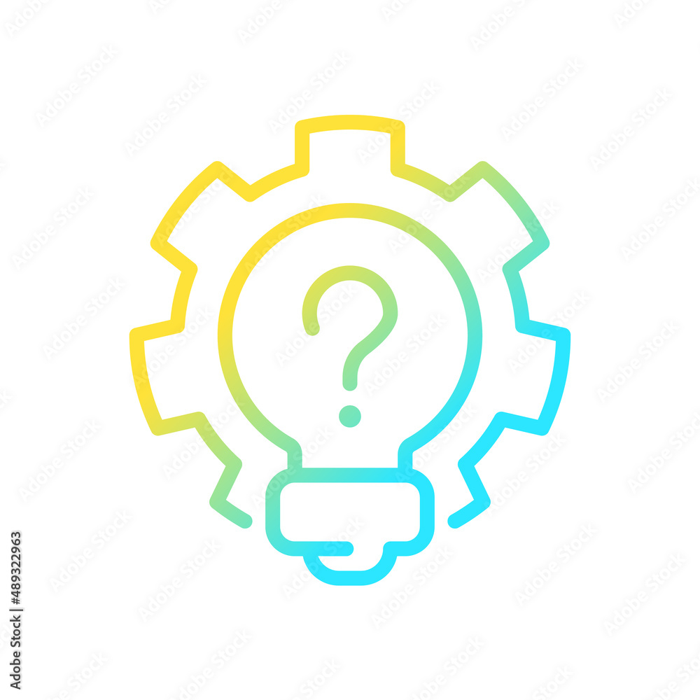 Creative question gradient linear vector icon Creative question gradient linear vector icon