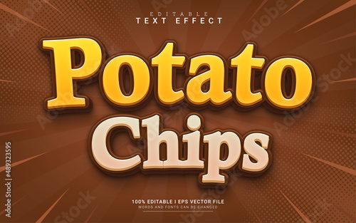 potato chips 3d style text effect