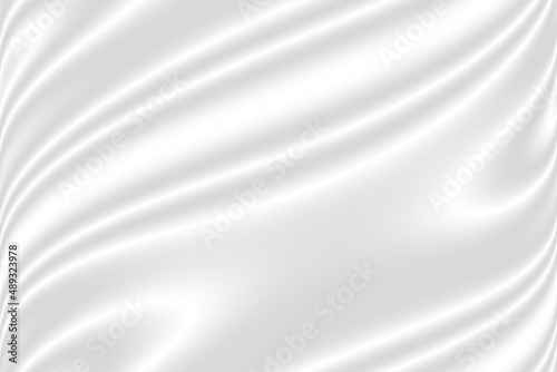 Abstract smooth elegant white fabric silk texture soft background, flowing satin waves.