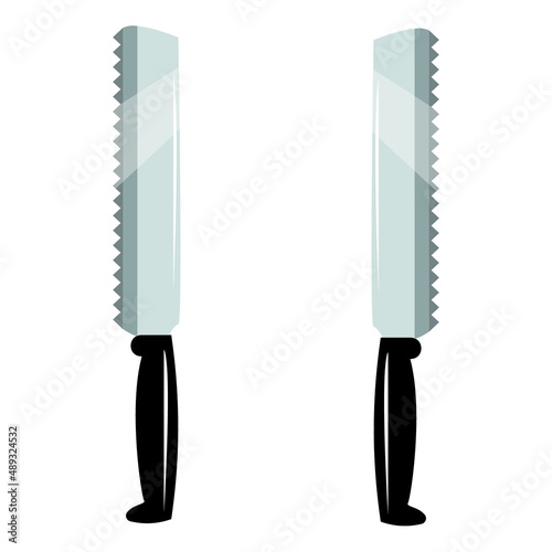 two bread knife vector icon